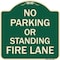 Signmission No Parking or Standing Fire Lane Heavy-Gauge Aluminum Architectural Sign, 18" x 18", G-1818-23681 A-DES-G-1818-23681 - alternate 1